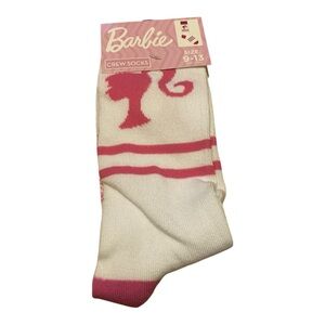 Barbie Pink and White Crew Socks